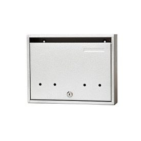   Postaláda lakótelepi/lépcsőházi, névjegytáblás, cilinder záras, kiesésgátlós, világos szürke 35x27x6.5 cm Gabi