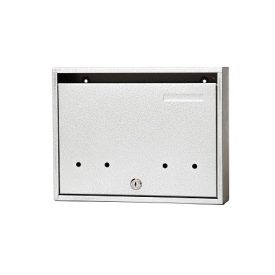  Postaláda lakótelepi/lépcsőházi sötét szürke cilinderzáras, névjegytáblás 35x27x7 cm