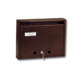   Postaláda lakótelepi/lépcsőházi cilinderzáras antik bronz névjegytáblás Florida barna 35x27x7 cm