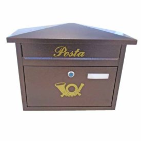   Postaláda extra fekvő kültéri cilinderzáras Bronz/antik Apollo 355x285x120mm 