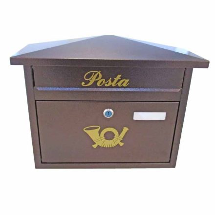 Postaláda extra fekvő kültéri cilinderzáras Bronz/antik Apollo 355x285x120mm 