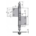 Történelmi ablakpánt rezezett jobbos TKZ 80 UR 14P 91603A20