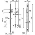  Euro-Elzett Dose N3411F 45/90 beltéri bevéső zár  2 kulcsos