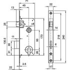 Euro-Elzett Dose  N3420 45/90 beltéri bevéső zár