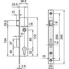 Euro-Elzett N3389 25/85 csapdás cilinderlyukas 40-es portálzár, dobozos