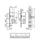 Euro-Elzett Europortal 25/22 reteszzár, cilinderlyukas 40-es