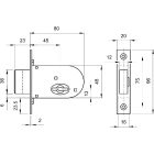 Euro-Elzett 700 5 kulcsos másodzár, bevéshető reteszzár, kéttollú kulcsos