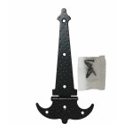 Díszített pánt, zsanér 90x55x1.5mm fekete 6127  (1db)