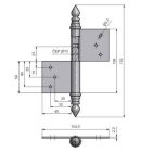  Történelmi ajtópánt horganyzott balos TKZ 120 UR 14L 94270510