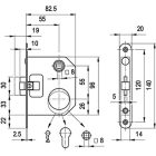  Euro-Elzett Lővér zár,  N4399 TOP toalett bevéső zár, hajlított zárólemezzel 