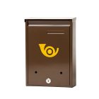 Postaláda sárga kürtös cilinder zárral Barna Porto 22x32