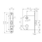 Lővér tipusú zár N3382 cilinderlyukas Földesi