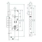 MCM 601M 50/90/80  4 rudas bevéső zár, csapdás, reteszes, cilinderlyukas 