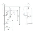 MCM 1510/35  Bevéső zár csapdás kilincses  