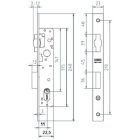 MCM 1551/14 görgős cilinderlyukas 23mm portálzár, zárbetét ovál