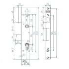 MCM 2450/25 portálzár  csapdás billenőreteszes + zárbetét 40mm 