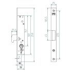 MCM 1449/21 reteszzár kampós kilincs és cilinderbetét nélkül 32mm 