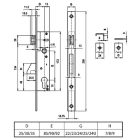 Euro-Elzett vektorzár 25/85/24 kampós, csapdás 40-es portálzár 