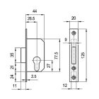 Euro-Elzett N416 cilinderlyukas ,44-es reteszzár, 416/4