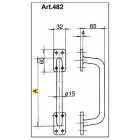 Merevfogantyú épülethez fekete 180 egyenes 482180