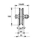 Csapágyazott kerék V 100 cod.360100