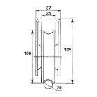 Külsőmegtámasztó csapágy kerék O 100 cod.385100L 