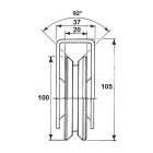 Külsőmegtámasztó csapágy kerék V 100 talp cod.386100 