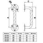 Ajtófogantyú 100 d35 fekete 20050.mod.103
