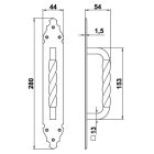 Ajtófogantyú 280x45 fekete 6430.mod.102