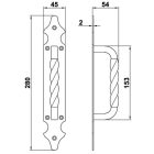 Ajtófogantyú 280x45 fekete 6280.mod.101