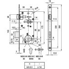 Euro-Elzett Midi 8 50/90 csapdás cilinderlyukas bevéső zár 