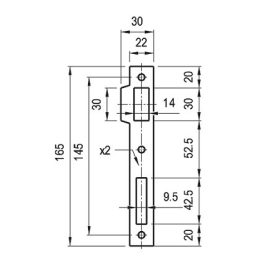 Zárólemez Elzett Portál zárhoz 3389/3398