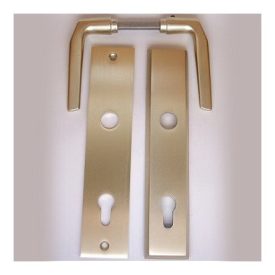   Biztonsági vastag pajzs kilincsgarnitúra 90 cilinderlyukas F2 pezsgő színű